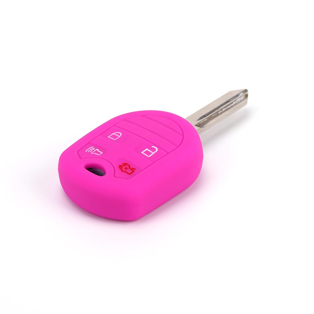 Silicone Key Case for Ford Focus Fiesta Escape Explorer V Eske 2012-2017 Key Cover 4 Button Key Holder Shell Protection Remote