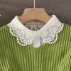 New Fake Collar Shirt Women White Lapel Ruffles Stand False Collar Woman Girls Detachable Collar Lace Removable Half Shirt