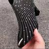 2025 autumn and winter new soft leather rhinestone boots velvet pointed crystal high heels thick heel fashion versatile fashion boots