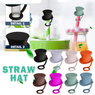 Κάλυμμα Στόμιο Σιλικόνης σε Σχήμα Καπέλου, Διακοσμητικό Ξυλάκι Αναδευτήρα Καφέ, Επαναχρησιμοποιούμενο Στόμιο Σιλικόνης για Διακόσμηση Κοκτέιλ