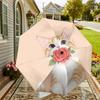 Adorable Cat with Rose Print Umbrella: Automatic Opening/Closing, Outdoor Protection, Lightweight and Durable Travel Accessory 087