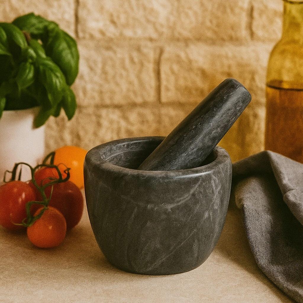Marble Mortar for Grinding Spices, 1 Piece