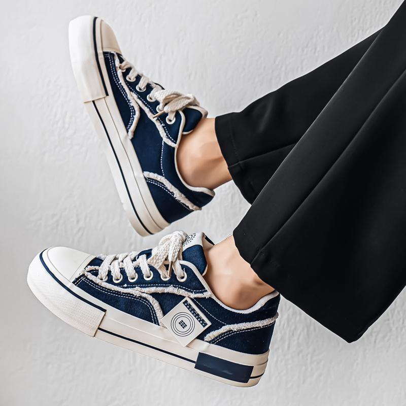 Hot Selling Men's Vulcanize Shoes Streetwear Platform Canvas Shoes Man Designer Low Top Skateboarding Shoes Zapatos De Tablero