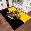 Imperial Eagle Crest On Black/Gold Rug Non-slip Rug Suitable for Living Room and Bedroom Sofas.