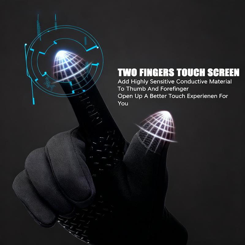 Winter Cycling Warm Gloves for Unisex Outdoor Sports Running Windproof Touch Screen Full Finger Gloves Washable Non Slip Gloves