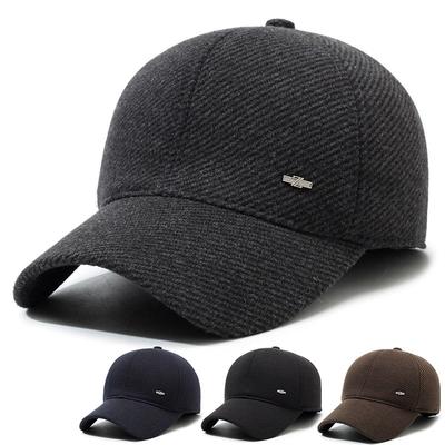 Hat Men's Winter Warm Cap Middle-aged And Elderly Outdoor Ear Protection Baseball Cap Dad Cap