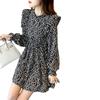 2026 French Retro Hepburn Long Sleeve Floral Dress - Spring & Autumn Waist-Cinching Slim Fit