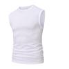 Men's White Sleeveless Tank Top Crew Neck Slim Fit Casual Workout Shirt