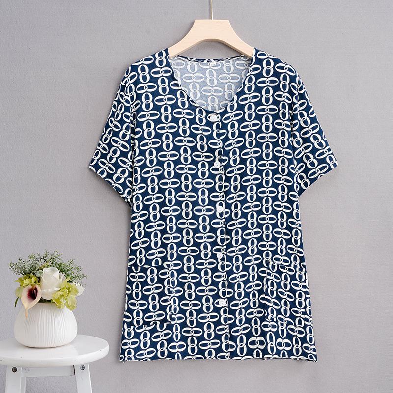 Summer Top Women Cardigan Thin Short Sleeve Plus Size Women's Blouse Summer Loose Vintage Clothes