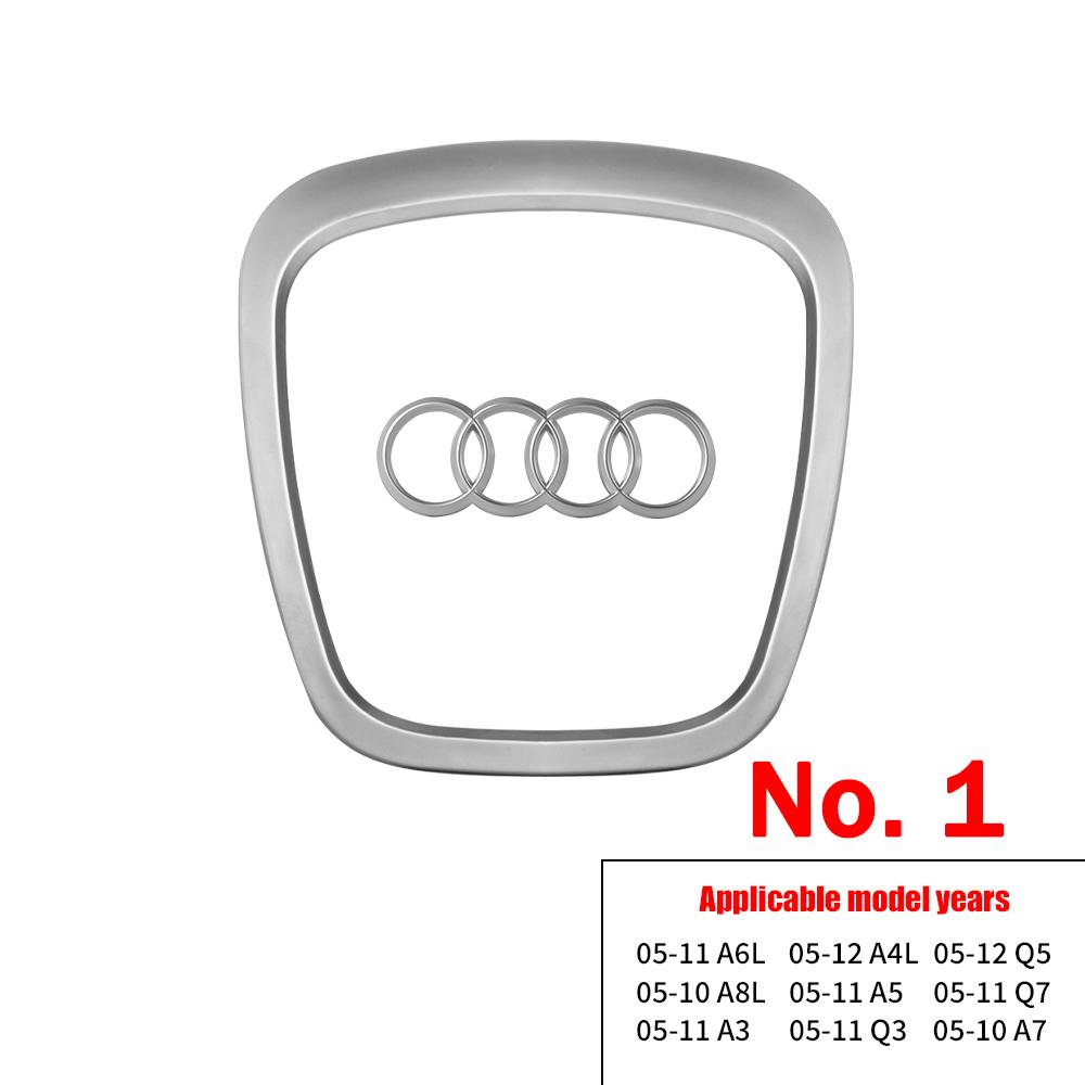 For Audi 8P 1PC Car Style Steering Wheel Center Logo Cover Sticker Decoration For AUDI A6L Q7 Q3 Q5 A7 2005-2024 A5 A3 A4L A8L 2005-2016 A8
