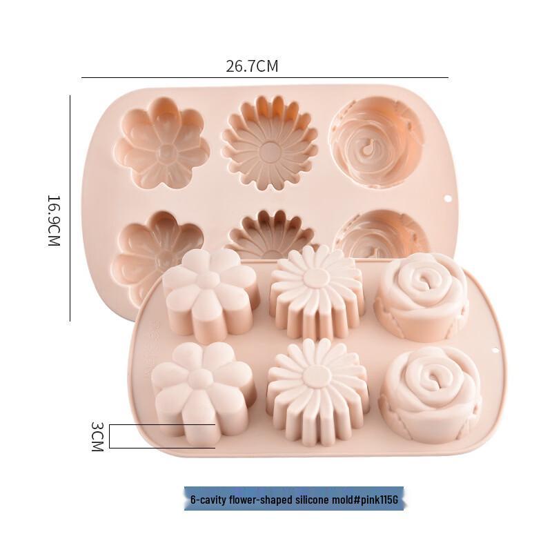 6-Cavity 3D Petal Cake Baking Mold