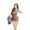 Large size leopard print Internet celebrity suspender women's skirt summer sexy cute slim pure desire wind nightdress home halter temptation