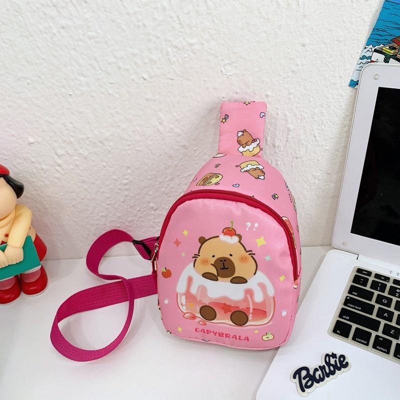 Cartoon Capybara Kids Pattern Single Shoulder Crossbody Chest Bag Gift Fashion