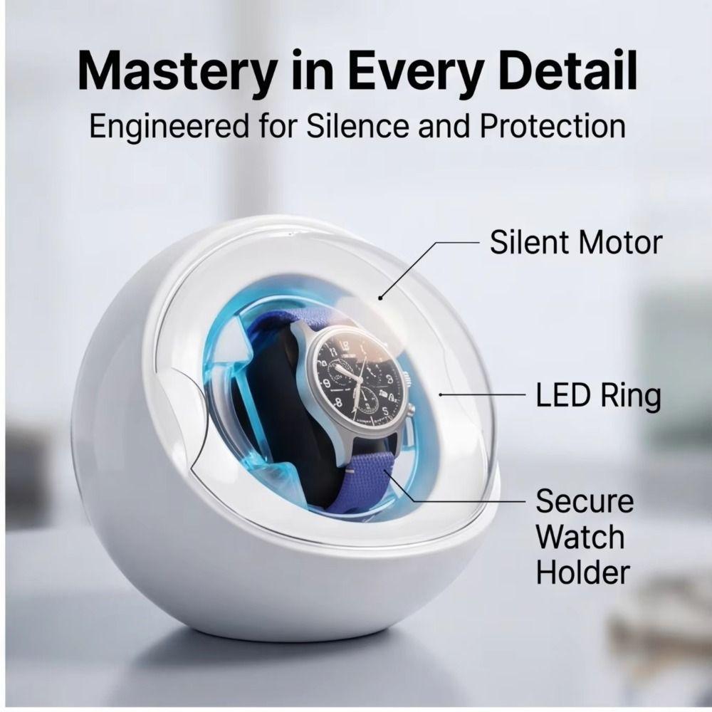 Silent Motor Watch Winder Dual-use for Charging and Plugging Mechanical Watch Winder Home Travel