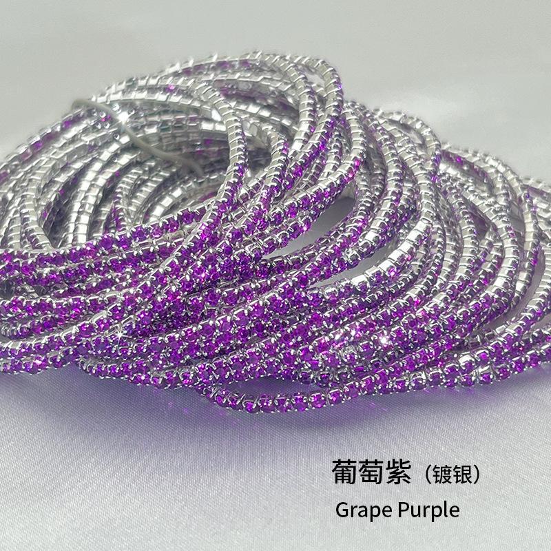 1Pcs Single Row Cubic Zirconia Tennis Bracelet Silver Color Elastic Bangle for Women Multi Layered Wearing Streetwear Jewelry