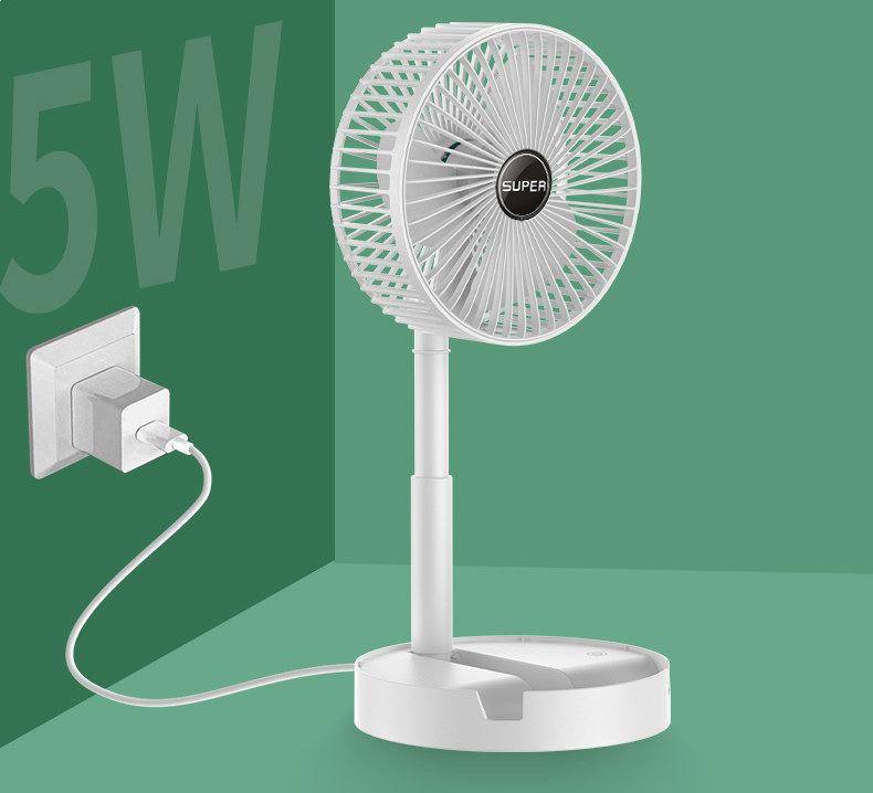 Compact USB Rechargeable Silent Desktop Fan for Office, Dorm, or Bedside Use