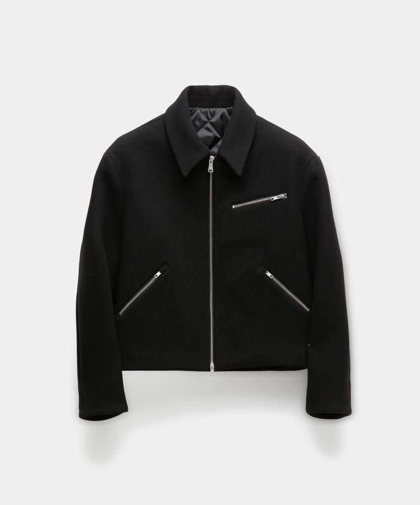 Coor Double Face Wool Minimal Multi Zip Jacket (Black)