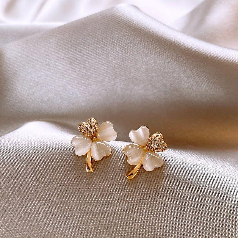 Gold Flower Zircon Ear Studs Women's Accessible Luxury Fancy Elegant Generous Earrings 925 Sterling Silver Needle Delicate Earrings Summer