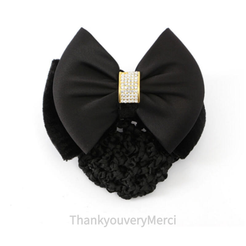 Black Ribbon Nurse Hair Net Flight Attendant Interview Hair Net Hairpin