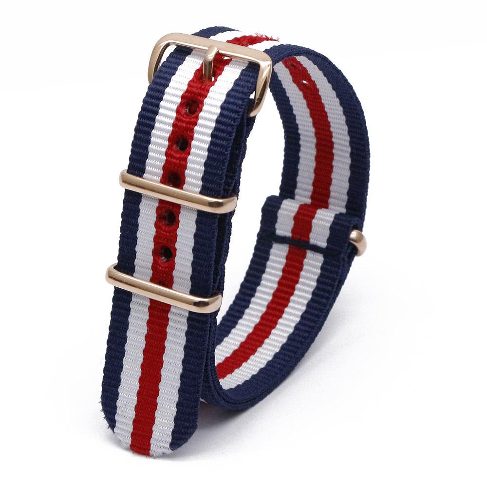 Rose Gold Buckle Nylon Watch Strap - Canvas Replacement for DW Watches
