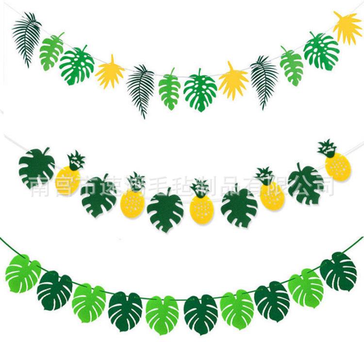 Triangle Felt Leaf Flag Banner for First Birthday or Teacher Party Decor