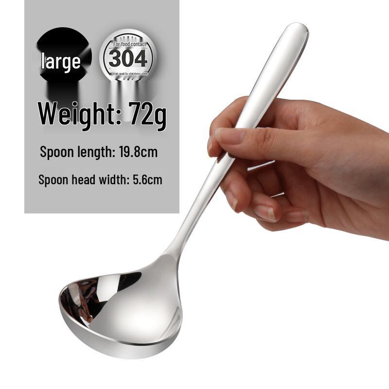 Zhaoran 304 Stainless Steel Deepened Long Handle Soup Spoon