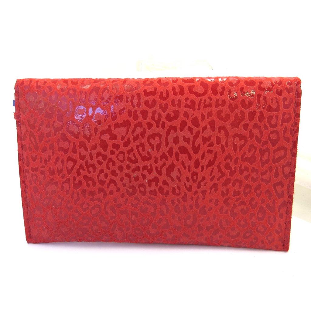 Leather wallet Frandi fuschia anise varnish.
