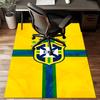 Brazilian Football Emblem Printed Office Carpet Chair Cushion  Entryway Rug, Rugs for Living Room, Bedroom Christmas gifts