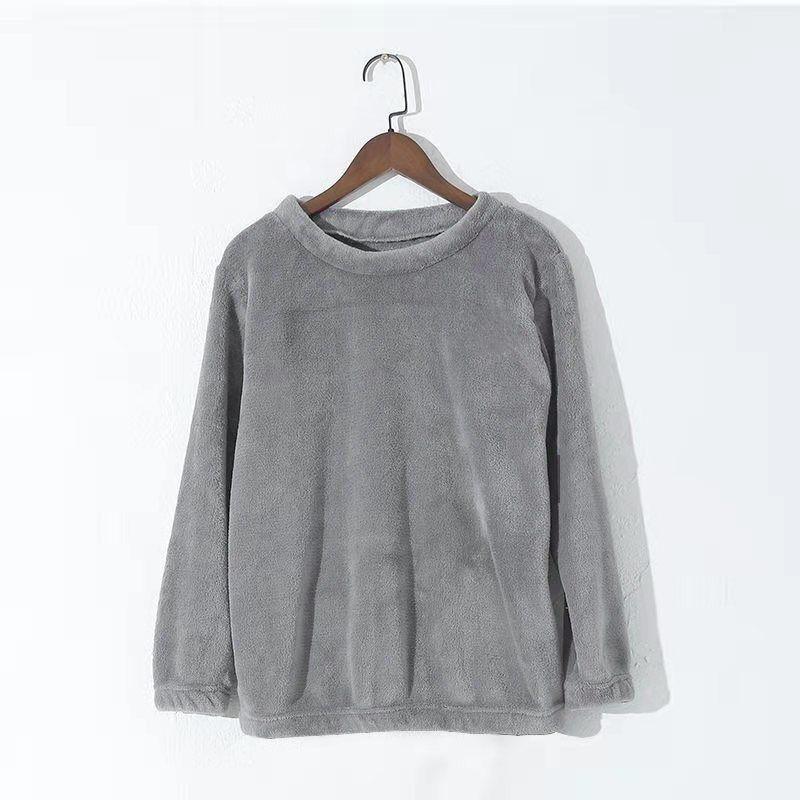 Women Velvet Pajama Set Loose Top and Elastic Waist Pants Home Casual Warm Woolen Suit Women Autumn