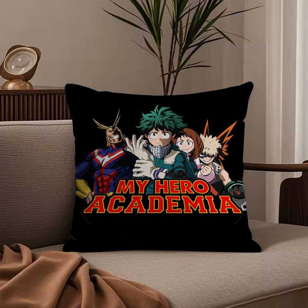 C-Cartoon M-My Hero AcademiaS Pillow Case Anti-dustmite Pillowcase Invisible zipper silky short plush Sofa cushion cover 30cmx30cm