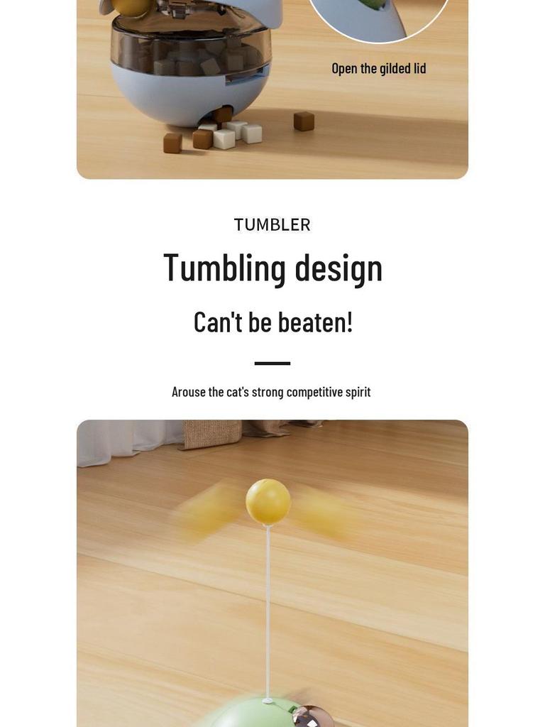 Cat Teaser Tumbler: Self-Entertaining Educational Toy & Food Dispenser for Kittens