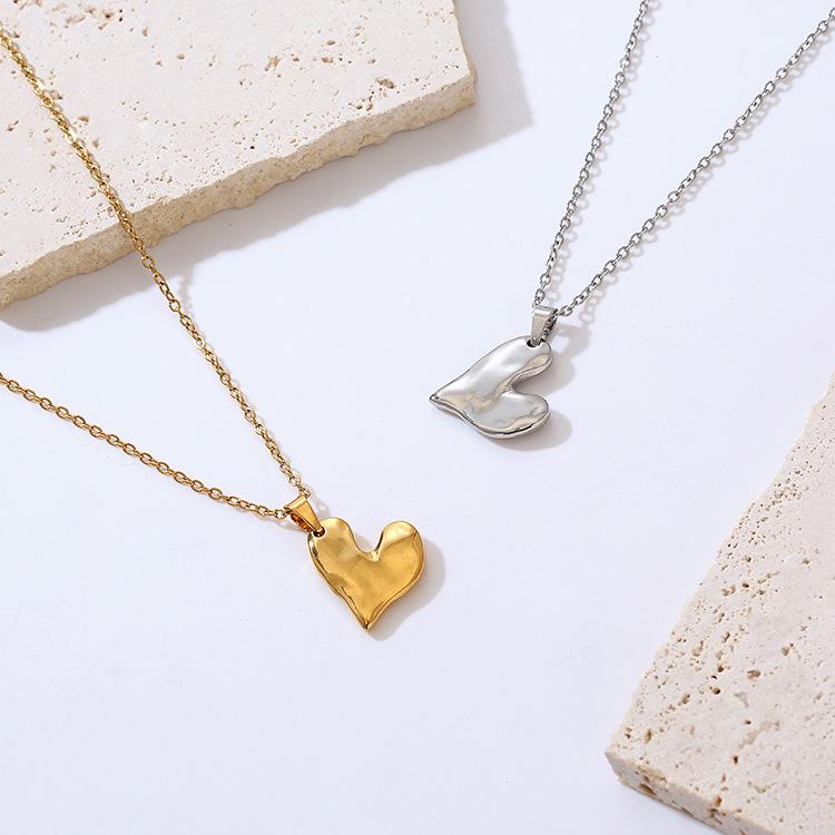 

Elegant Titanium Steel Asymmetrical Heart Necklace for Women