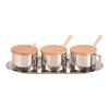 304 Stainless Steel Spice Jar Set with Wooden Lid