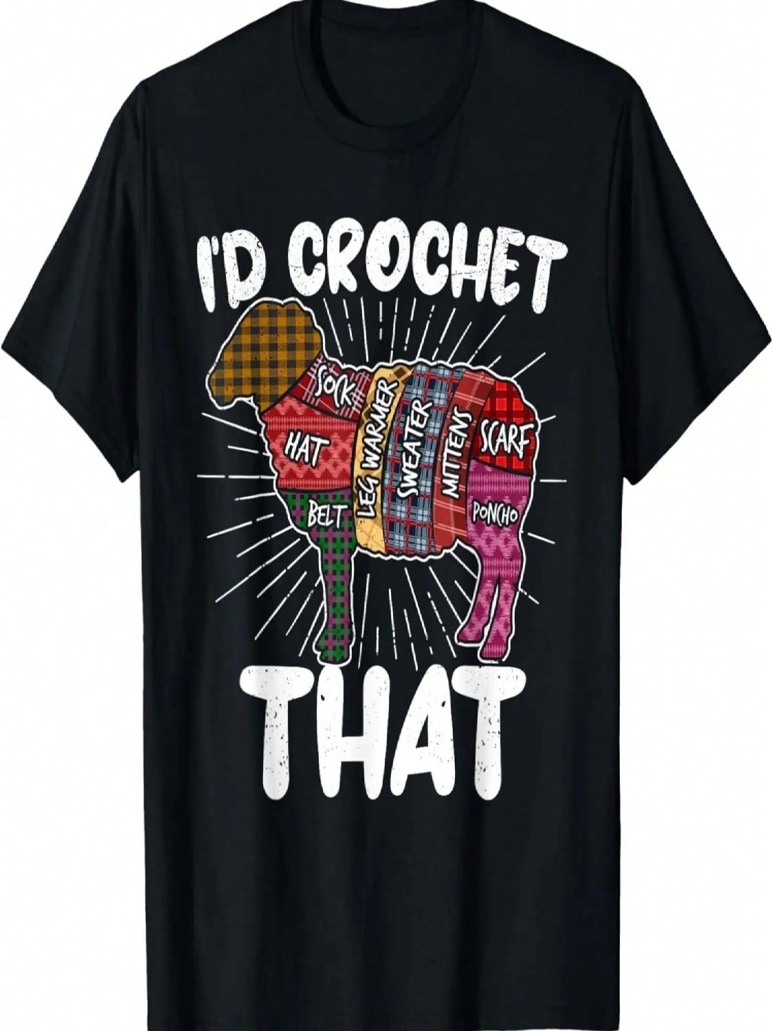 I d Crochet That Funny Crochet Sheep Yarn Crocheters Wounisex T-Shirt S разноцветный