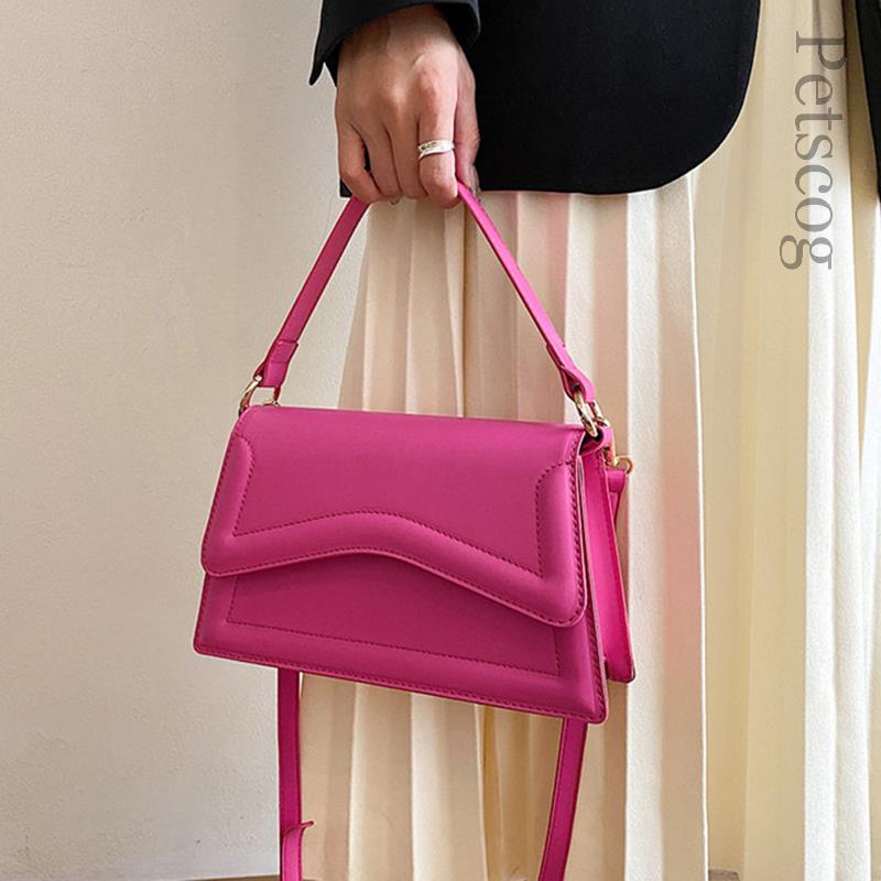 Designer Shoulder Bag Casual Solid Color Leather Small Handbags 2023 New Fashion Women'S Bag Square Flap Crossbody Bags
