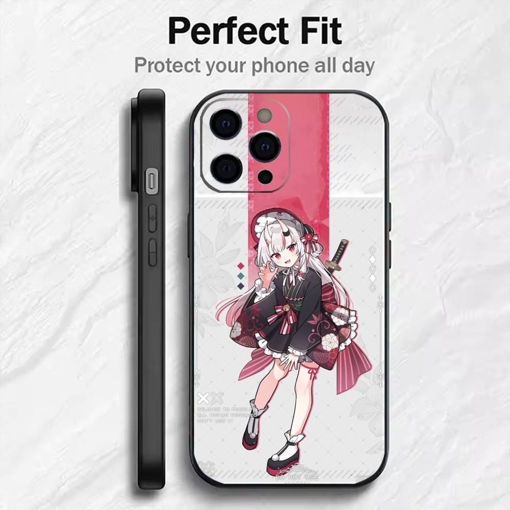 

Virtual Nakiri Ayame Holo Phone Case For iPhone17,16,15,14,13,12 Plus,Max Soft Silicone Black Cover iPhone15promax