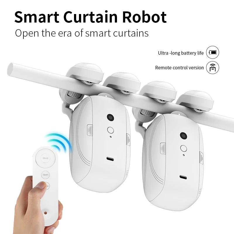 Smart For Home Curtain Opener Electronic Rome/T/U Track Curtain Motor Robot Remote Button Control Automatic Curtain Opener