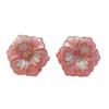 Retro French Light Luxury Enamel Flower Silver Stud Earrings
