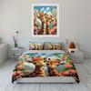 3Pcs Two Giraffes With Floral Crowns Duvet Cover Set With 3D Printing Design Soft Polyester Bedding Set All-Season Comfort