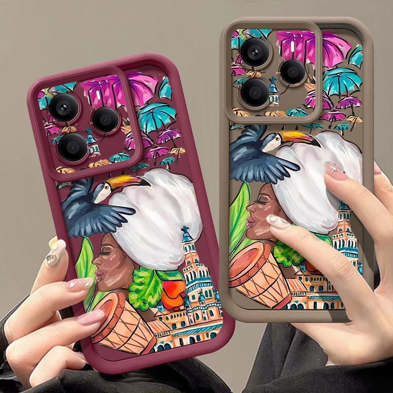 Tropical-style Toucan Pattern Case For Xiaomi Redmi Note 14 13 Pro 5G 4G 12 11 Funda Xiaomi 14T 13T 11T Pro Shockproof Bumper Silicone Cover