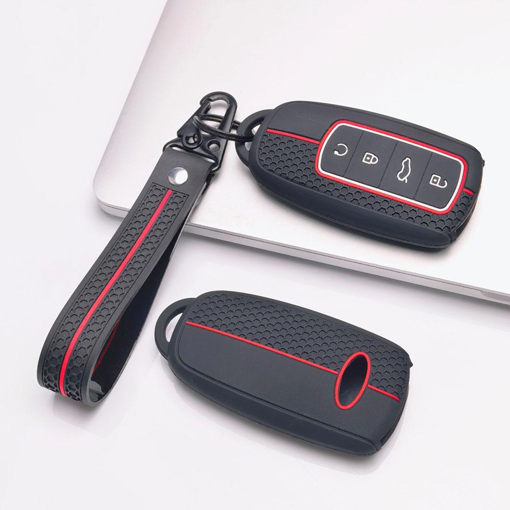 Key Cover for Chery Tiggo7 Tiggo8 Tiggo5X Arrizo5 Arrizo6 with Keychain Anti-Scratch Guard Shockproof Protection Soft Grip Texture
