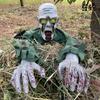 Figure Fantôme Électrique Rampante Réaliste Pliable Décoration d'Halloween Effrayante avec Son Yeux Lumineux pour Maison Hantée