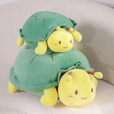 2-in-1 Plush Toy Detachable Cartoon Turtle Shell Plushie Soft Stuffed Animal Pillow Creative Birthday