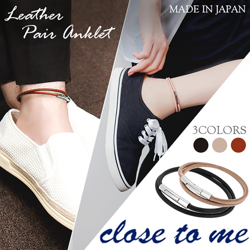 Close To Me Special Edition Leather Anklet (Brown, Size L) for Men