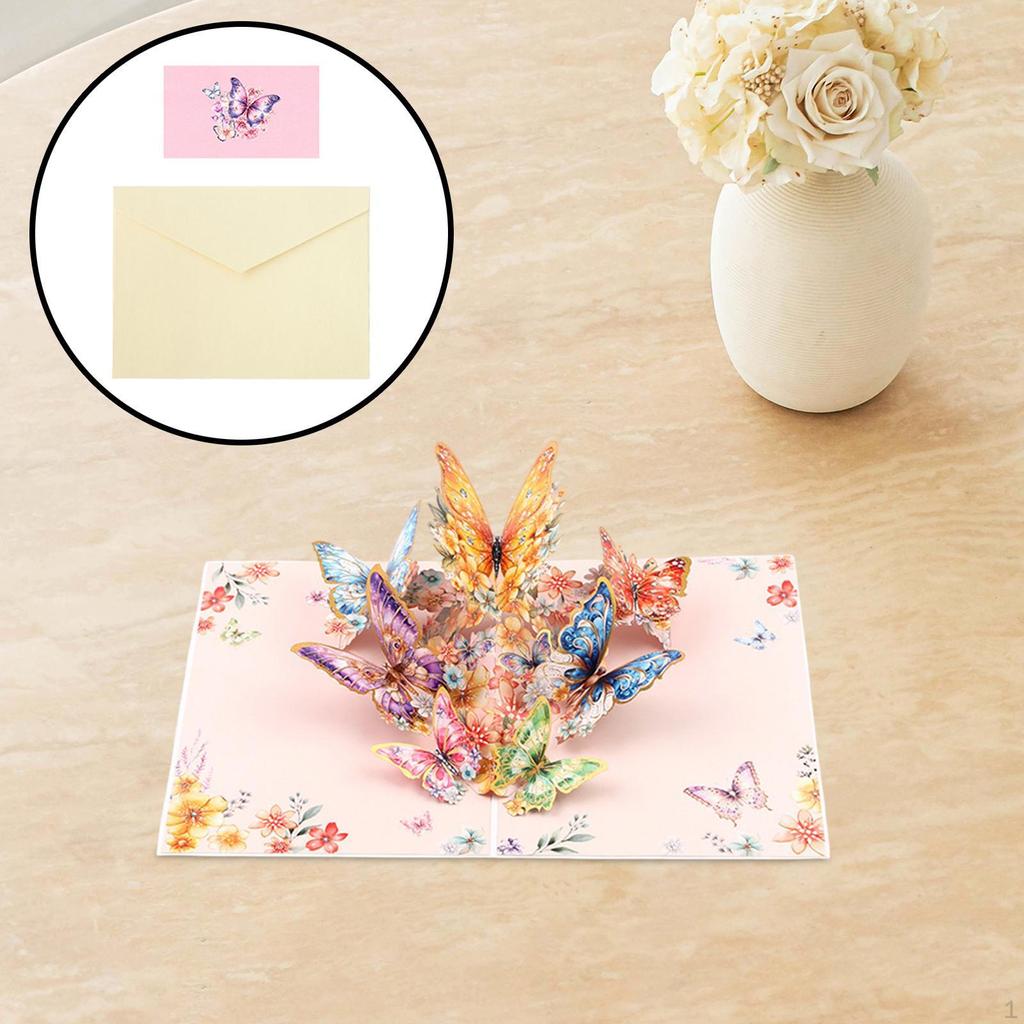 3D Floral Card for Mother's Day with Paper Sculpture And Writable Space Friends
