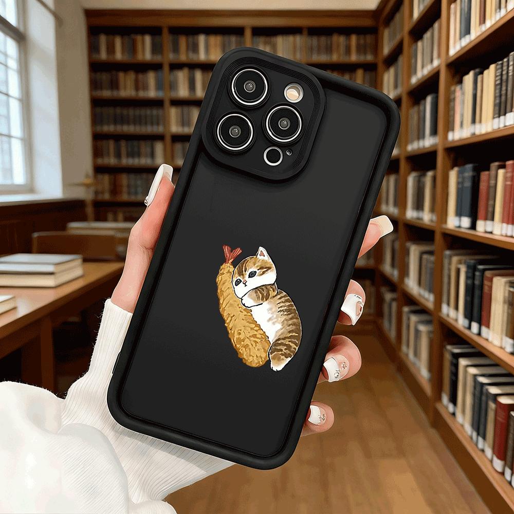 Cat Hugging Tempura Shrimp Soft TPU Shockproof Case For Xiaomi Redmi Note 15 14 13 12 11 Pro Anti-Fall Protective Back Cover