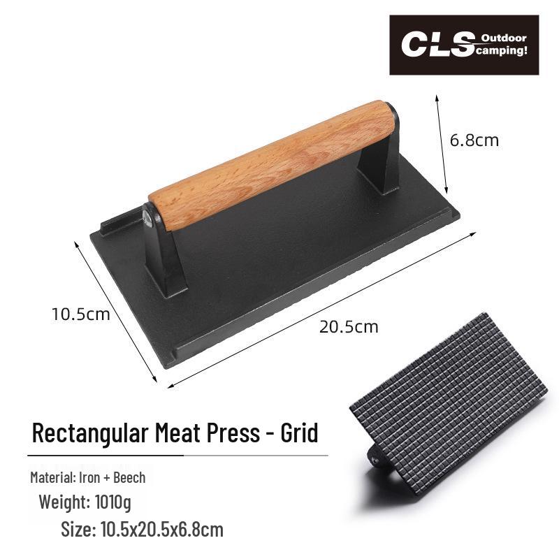 Cast Iron Meat Press Plate for BBQs and Grilling