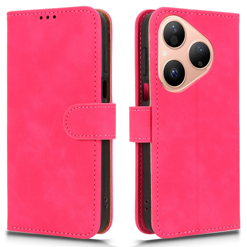 

Для Huawei Pura 80 Кожаный чехол с эффектом кожи Противоударный Чехол-книжка с кошельком Rose