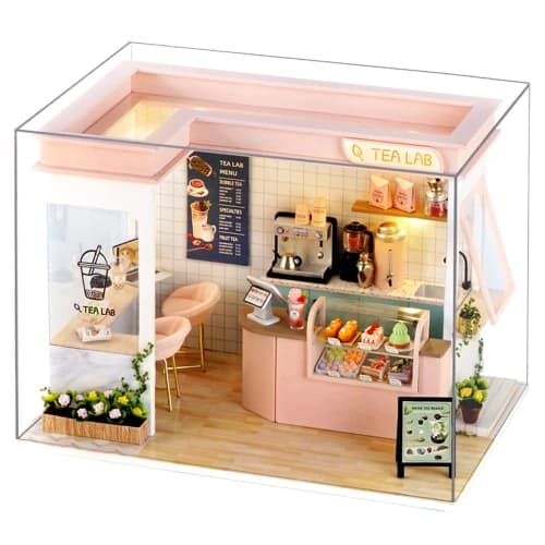 

(t-FREAK) Dollhouse DIY Kit Set Miniature SHOP SERIES (Pink Sunshine Tea Shop)