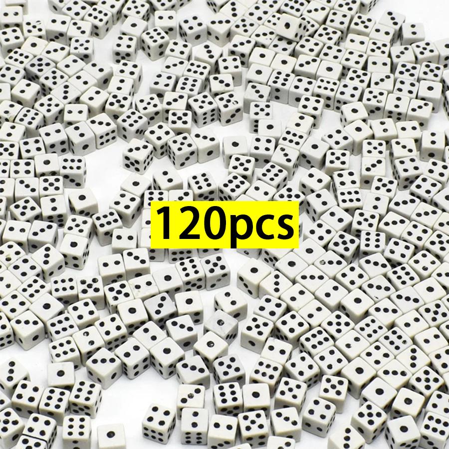 120/300/600pcs Mini Six Sides Acrylic Dice 8mm Gathering Festival Party Board Card Game Props Entertainment Supplies XJM